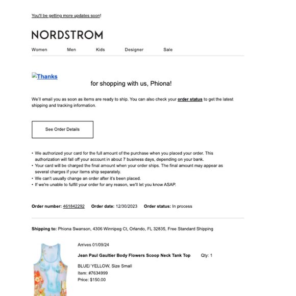 Jean Paul Gaultier Body Flowers Scoop Neck Tank Top - Picture 9 of 9